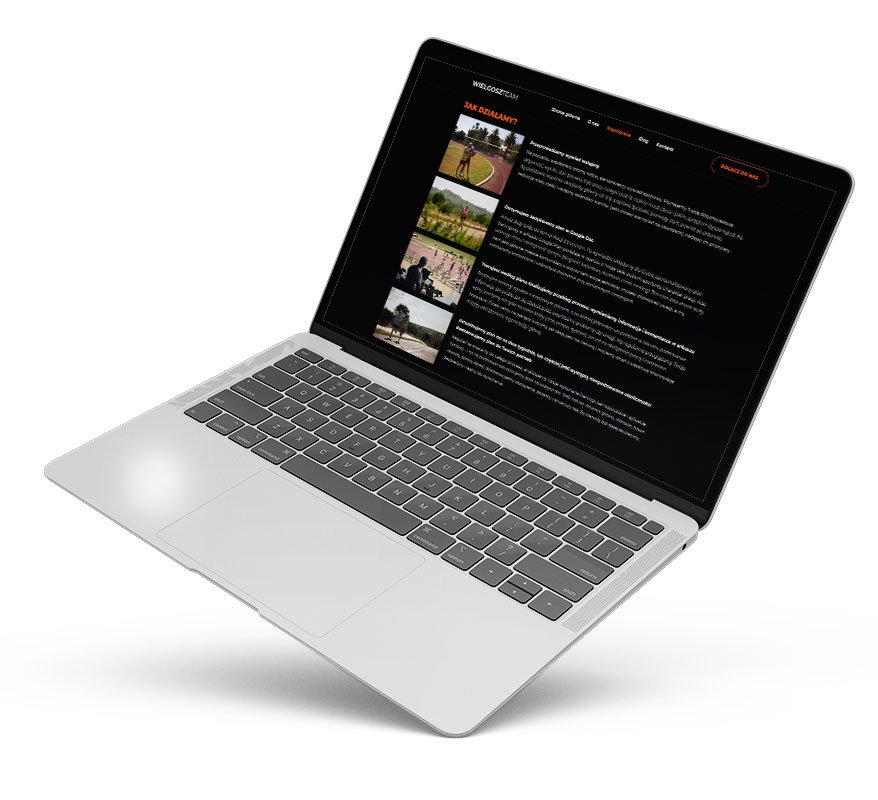 serwis internetowy wielgoszteam.pl - wersja na laptopa